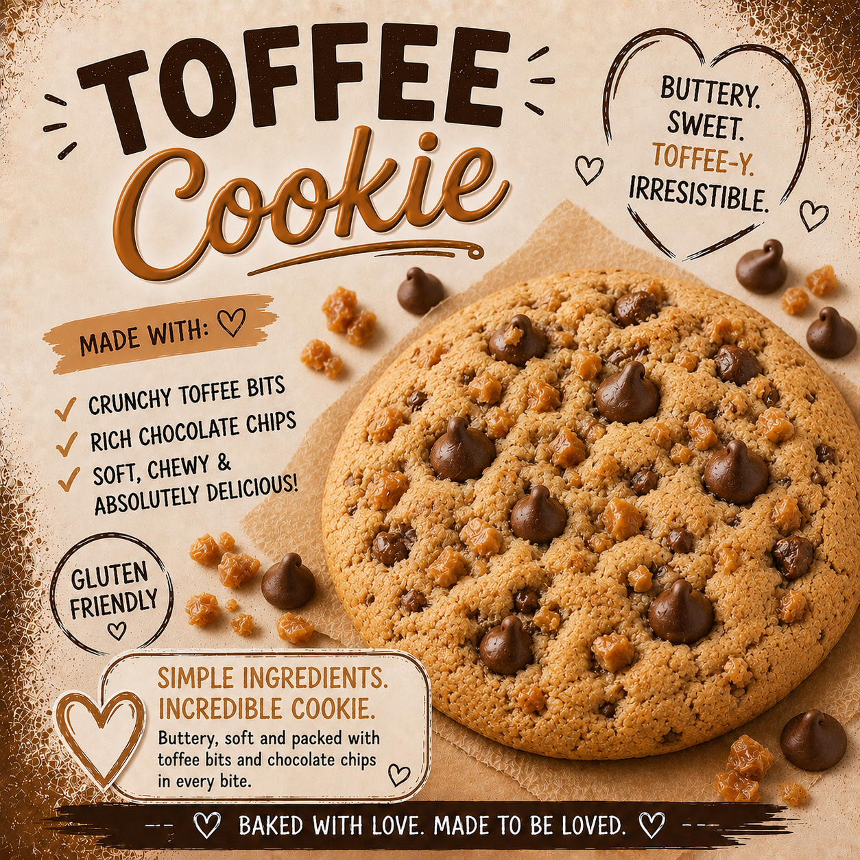 Gluten Friendly Toffee Cookie