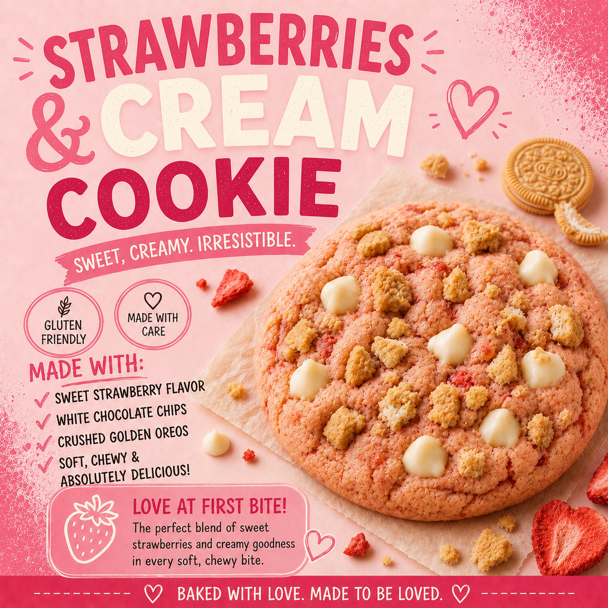 Gluten Friendly Strawberries & Cream Cookie